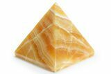 Large, Polished Orange Calcite Pyramid - Mexico #355198-1